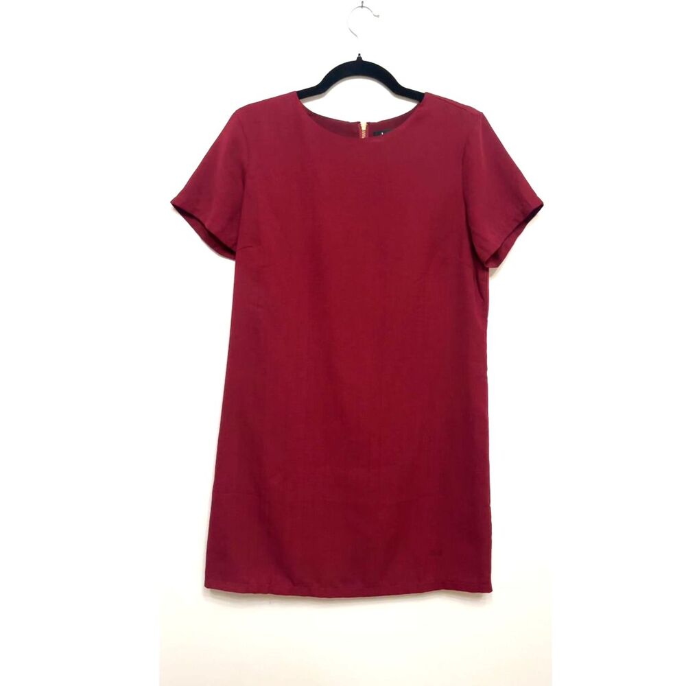 Lulus Burgundy Wine Shift Dress Small Short Sleeve Mini Cocktail Holiday Wedding